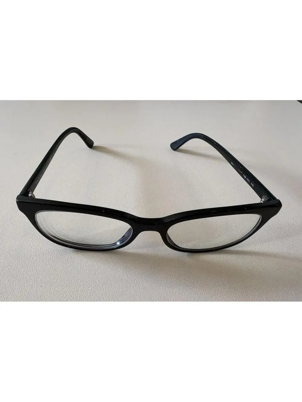PRADA Eyeglasses VPR 13V 1AB-1O1 53-17 145 Shiny Black Cat-Eye Frames only